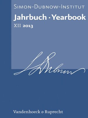 cover image of Jahrbuch des Simon-Dubnow-Instituts / Simon Dubnow Institute Yearbook XII/2013